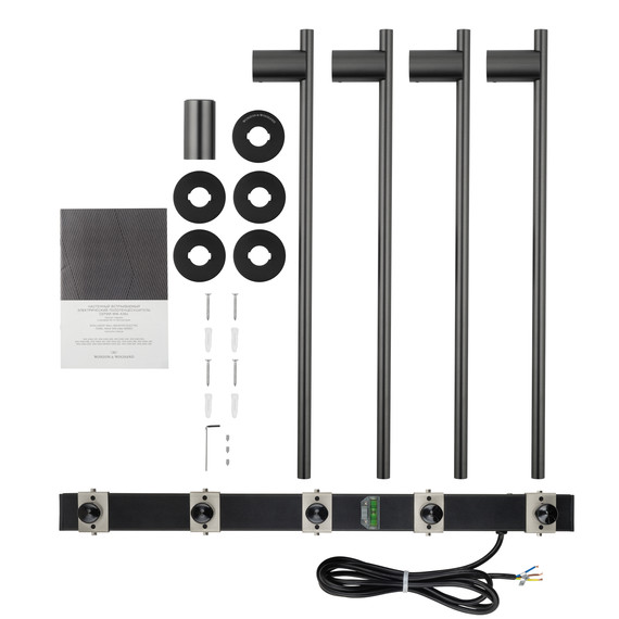 Полотенцесушитель электрический Wonzon & Woghand Dortmund П4 584x610 мм WW-A364-GM, темный графит - фото 5