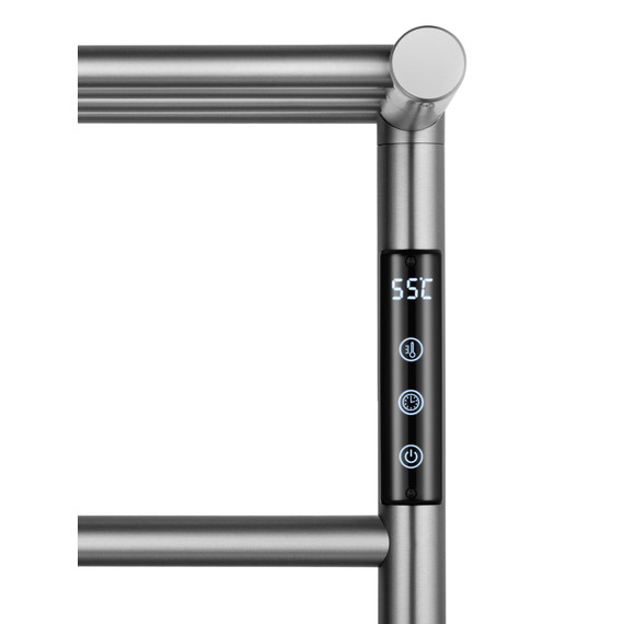 Полотенцесушитель электрический Wonzon & Woghand Bonn с полкой П4 450x499,5 мм WW-AL402-BR, никель - фото 4