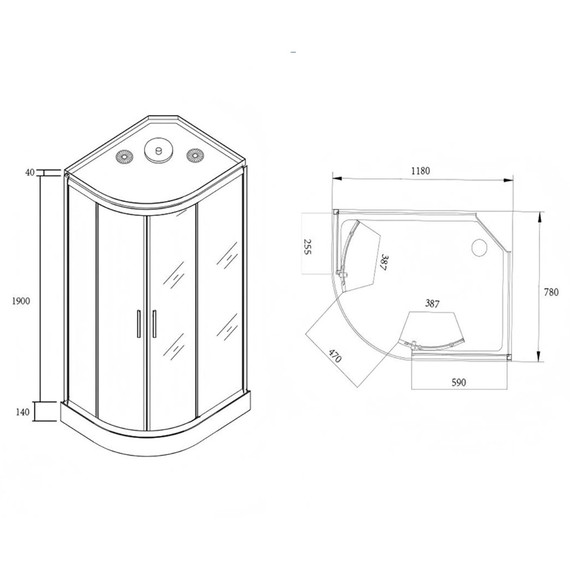 Душевая кабина Loranto 120x80 см CS-877ECTM/W-120, белый/матовое - фото 3