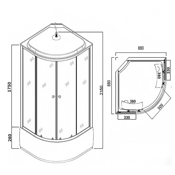 Душевая кабина Loranto 90x90 см CS-881EA26TM/B-90, хром/тонированное - фото 3