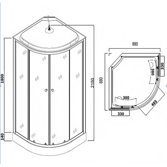 Душевая кабина Loranto 88x88см CS-881ED13TM/W-90, белый/матовое - фото 3