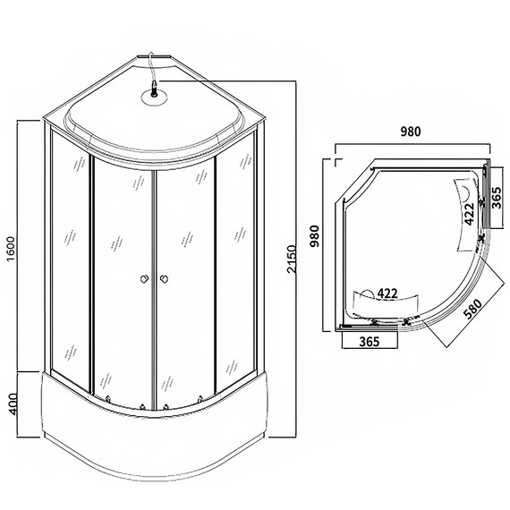 Душевая кабина Loranto 100х100 см CS-888EDTM/W-100, белый/матовое - фото 3