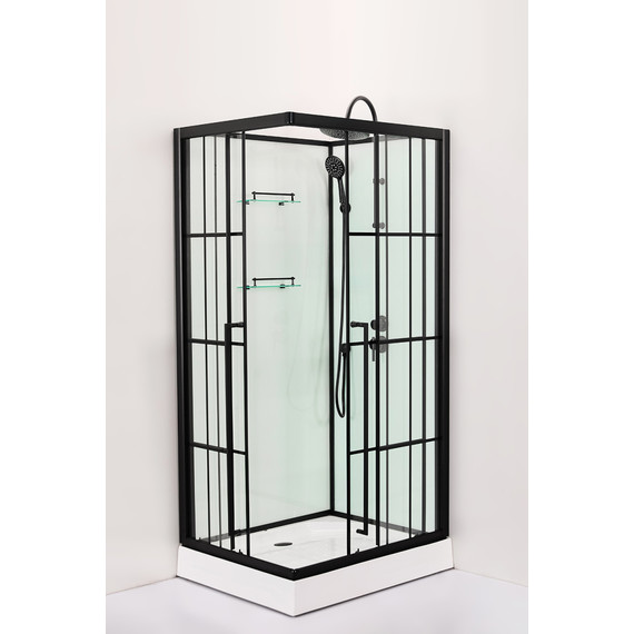 Душевая кабина Loranto 90х90 см CS-3008TM/W-90R, чёрный/прозрачное - фото 2