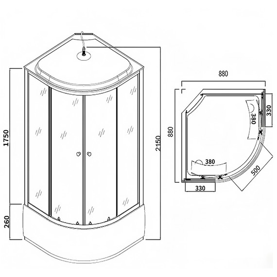 Душевая кабина Loranto 90x90 см CS-985TM/W-90, хром/матовое - фото 3