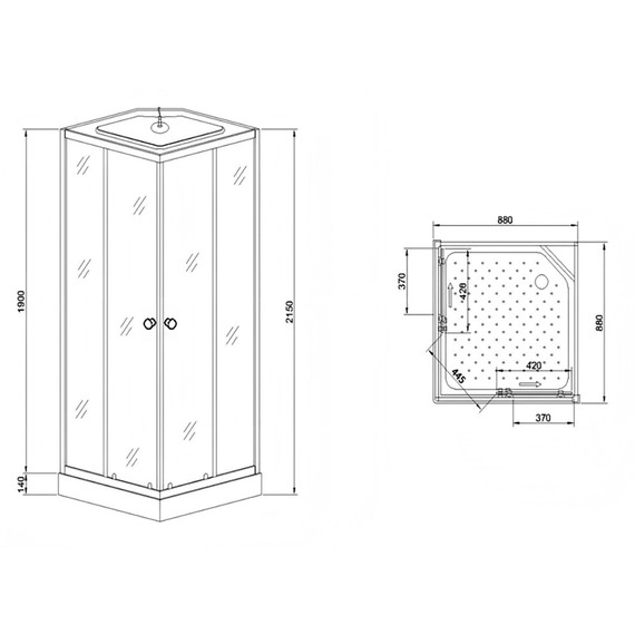 Душевая кабина Loranto 90х90 см CS-992EATM/W-90, хром/матовое - фото 3