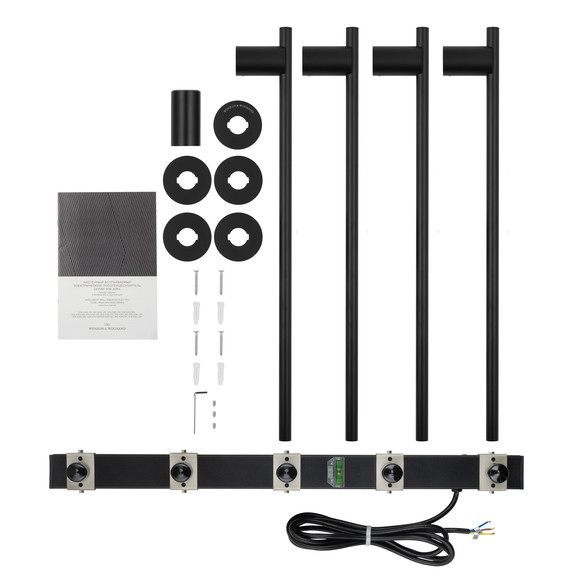 Полотенцесушитель электрический Wonzon & Woghand Dortmund П4 584x610 мм WW-A364-MB, чёрный - фото 4