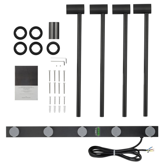 Полотенцесушитель электрический Wonzon & Woghand Hamburg П4 468x665 мм WW-AL314-MB, чёрный - фото 6