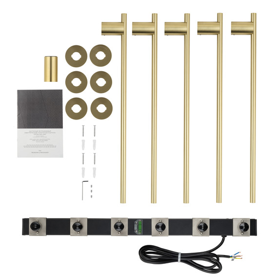 Полотенцесушитель электрический Wonzon & Woghand Dortmund П5 584x670 мм WW-A365-BG, золото - фото 5