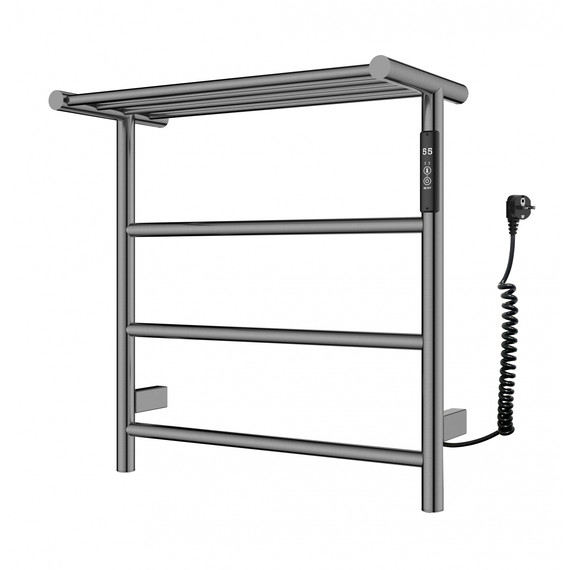 Полотенцесушитель электрический Wonzon & Woghand Bonn с полкой П4 450x499,5 мм WW-AL402-GM, темный графит - фото 