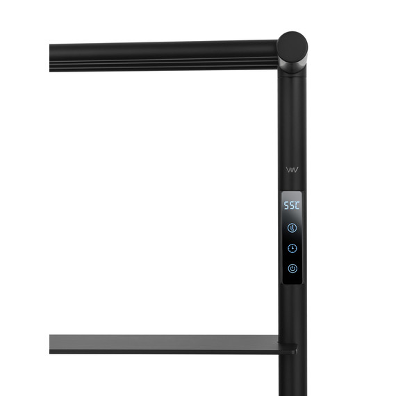 Полотенцесушитель электрический Wonzon & Woghand Düsseldorf с полкой П7 450x862 мм WW-A208-MB, чёрный - фото 2