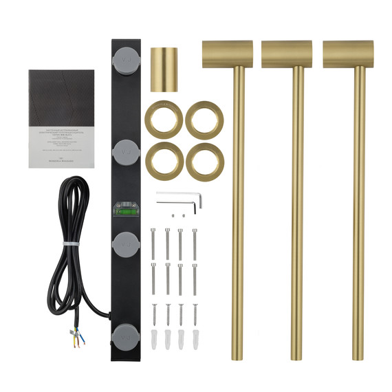 Полотенцесушитель электрический Wonzon & Woghand Hamburg П3 520x515 мм WW-AL313-BG, золото - фото 5