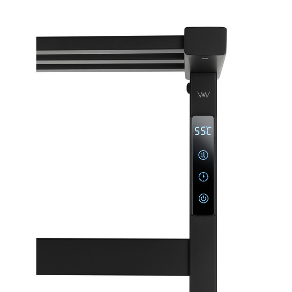 Полотенцесушитель электрический Wonzon & Woghand Frankfurt с полкой П10 450x900 мм WW-1029-MB, чёрный - фото 3