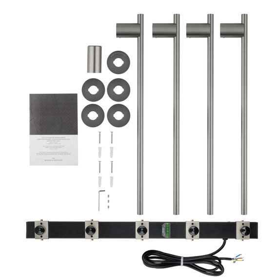 Полотенцесушитель электрический Wonzon & Woghand Dortmund П4 584x610 мм WW-A364-BR, никель - фото 5