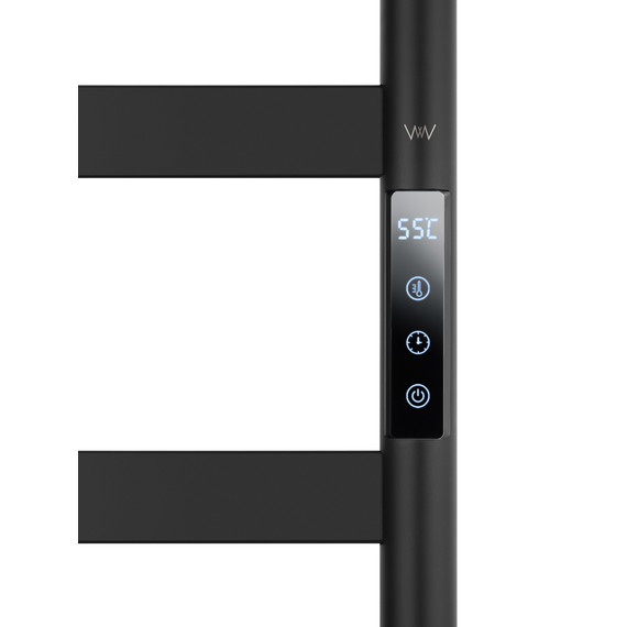 Полотенцесушитель электрический Wonzon & Woghand Düsseldorf П11 450x1620 мм WW-A204-MB, чёрный - фото 4