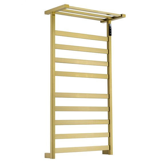 Полотенцесушитель электрический Wonzon & Woghand Frankfurt с полкой П10 450x900 мм WW-1029-BG, золото - фото 