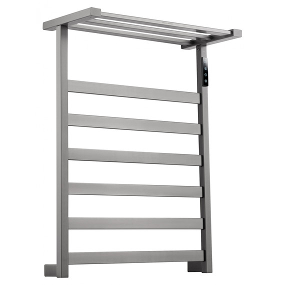 Полотенцесушитель электрический Wonzon & Woghand Frankfurt с полкой П7 450x640 мм WW-A1026-GM, темный графит - фото 