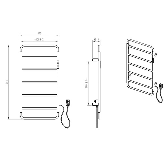 Полотенцесушитель электрический Wonzon & Woghand Wismar П7 450x904 мм WW-AL202-BG, золото - фото 5