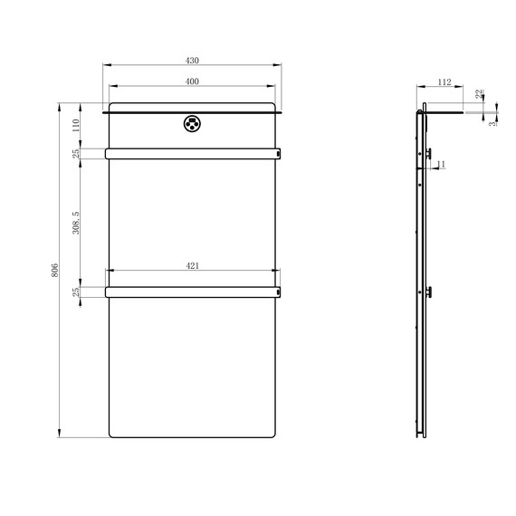 Полотенцесушитель электрический Wonzon & Woghand Stuttgart 430x806 мм WW-A504W-GM, темный графит - фото 2