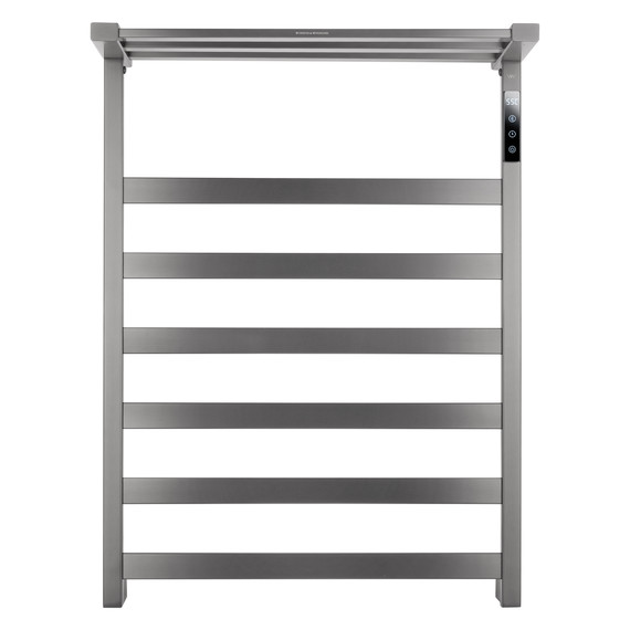 Полотенцесушитель электрический Wonzon & Woghand Frankfurt с полкой П7 450x640 мм WW-A1026-GM, темный графит - фото 2