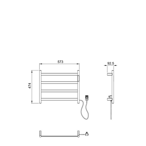 Полотенцесушитель электрический Wonzon & Woghand Essen П4 548x509,5 мм WW-A404-BR, никель - фото 2