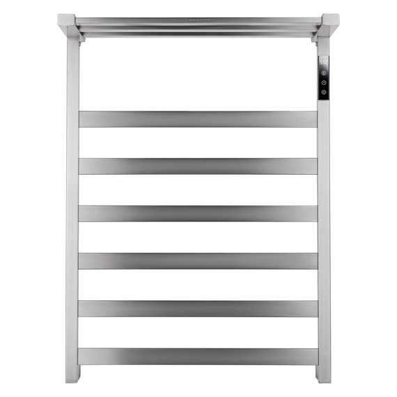 Полотенцесушитель электрический Wonzon & Woghand Frankfurt с полкой П7 450x640 мм WW-A1026-BR, никель - фото 2