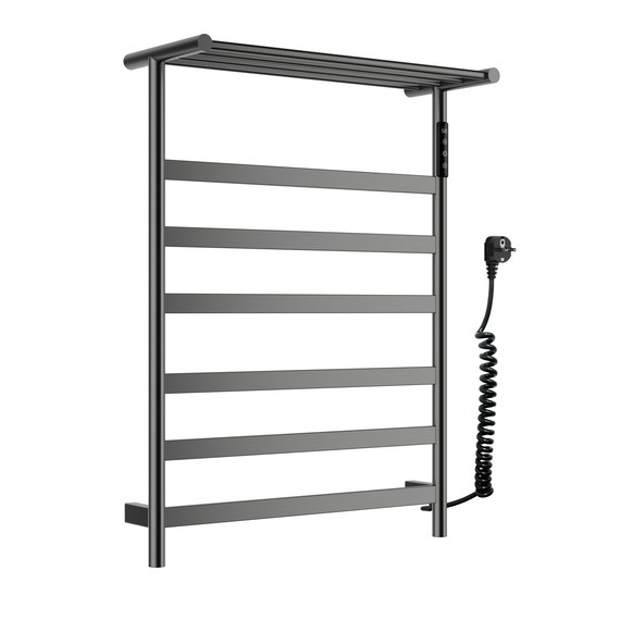 Полотенцесушитель электрический Wonzon & Woghand Essen с полкой П7 548x774,5 мм WW-A403-GM, темный графит - фото 