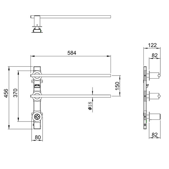 Полотенцесушитель электрический Wonzon & Woghand Dortmund П2 584x370 мм WW-A362-CR - фото 7