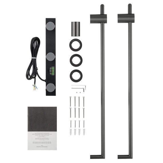 Полотенцесушитель электрический Wonzon & Woghand Leipzig П2 420x760 мм WW-AL3621-GM, темный графит - фото 6