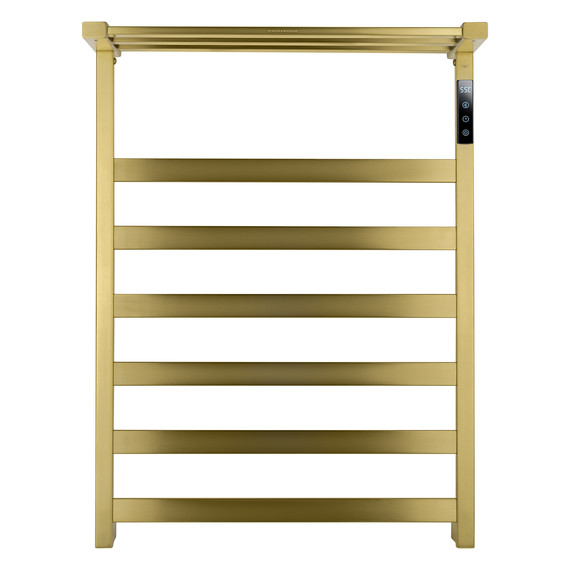 Полотенцесушитель электрический Wonzon & Woghand Frankfurt с полкой П7 450x640 мм WW-A1026-BG, золото - фото 2