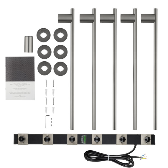 Полотенцесушитель электрический Wonzon & Woghand Dortmund П5 585x680 мм WW-A365-BR, никель - фото 4