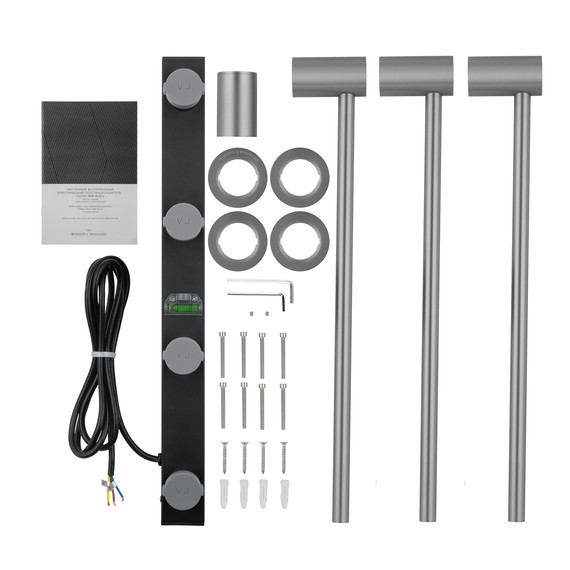 Полотенцесушитель электрический Wonzon & Woghand Hamburg П3 520x515 мм WW-AL313-BR, никель - фото 5