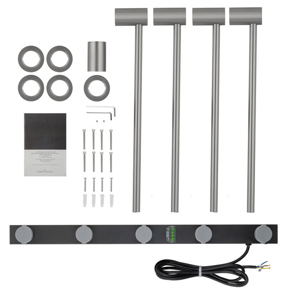 Полотенцесушитель электрический Wonzon & Woghand Hamburg П4 468x665 мм WW-AL314-BR, никель - фото 5