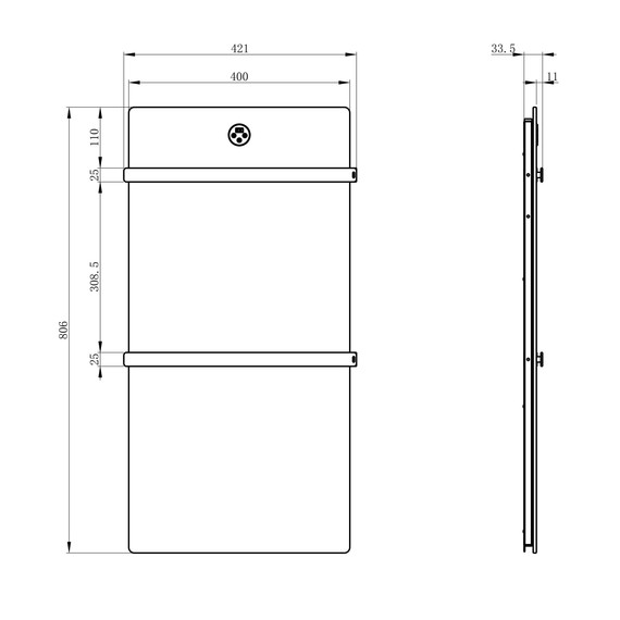 Полотенцесушитель электрический Wonzon & Woghand Stuttgart 420x806 мм WW-A502-BR, никель - фото 5