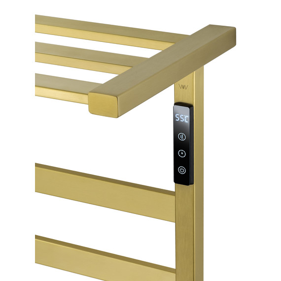 Полотенцесушитель электрический Wonzon & Woghand Frankfurt с полкой П7 450x640 мм WW-A1026-BG, золото - фото 4