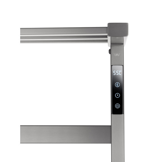 Полотенцесушитель электрический Wonzon & Woghand Frankfurt с полкой П7 450x640 мм WW-A1026-GM, темный графит - фото 3