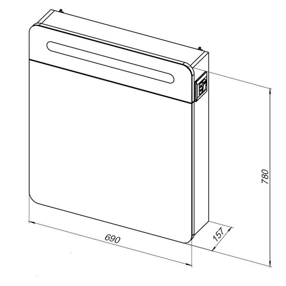 Зеркало-шкаф Aquanet Лукка 70 см L 00178955 - фото 5