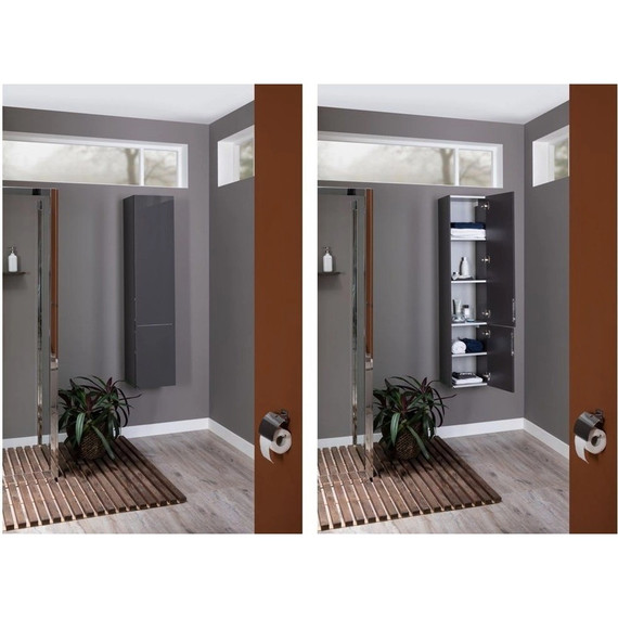 Пенал подвесной Aquanet Алвита 35 см 00240197, серый антрацит - фото 9