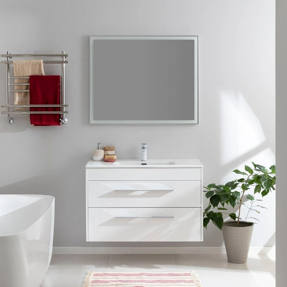 Зеркало Aquanet Гласс 100 см 00274134 LED, белый - фото 4