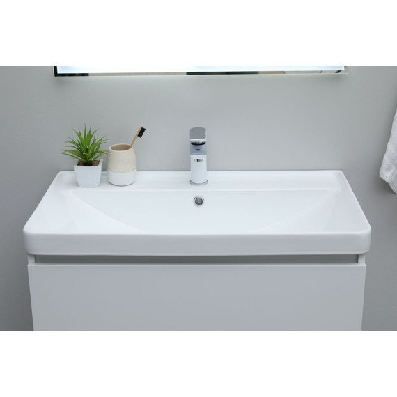 Тумба напольная с раковиной Aquanet Ирис New 80 см 00310154 (2 ящика) белый глянец - фото 13