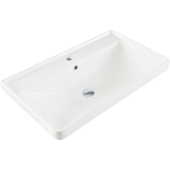 Тумба напольная с раковиной Aquanet Ирис New 80 см 00310154 (2 ящика) белый глянец - фото 18