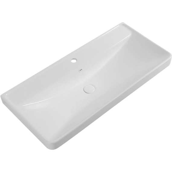 Тумба подвесная с раковиной Aquanet Вега 100 см 00316655, белый глянец - фото 2