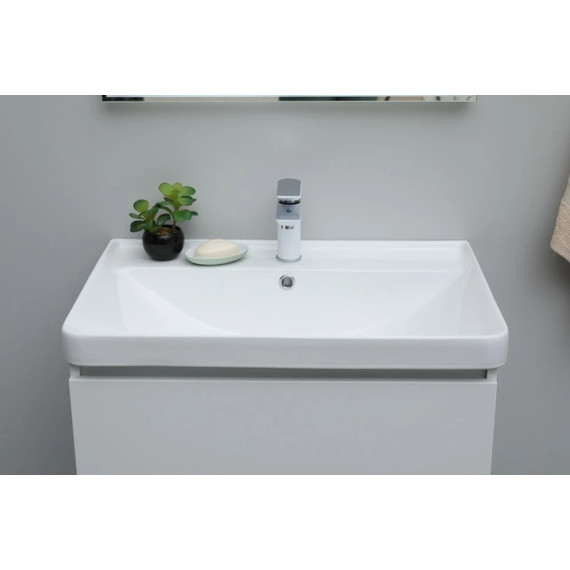 Тумба напольная с раковиной Aquanet Вега 70 см 00344122 (2 ящика) белый глянец - фото 9