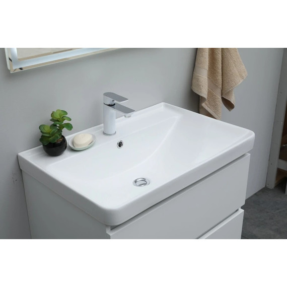 Тумба напольная с раковиной Aquanet Вега 70 см 00344122 (2 ящика) белый глянец - фото 10