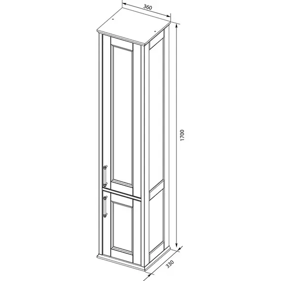 Пенал подвесной Aquanet Бостон М 36 см 00209681 R, белый - фото 7