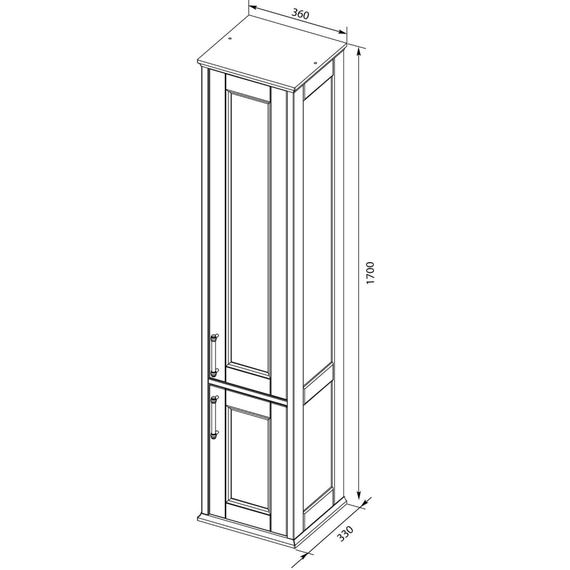 Пенал подвесной Aquanet Бостон М 36 см 00242219 R, белый матовый - фото 16