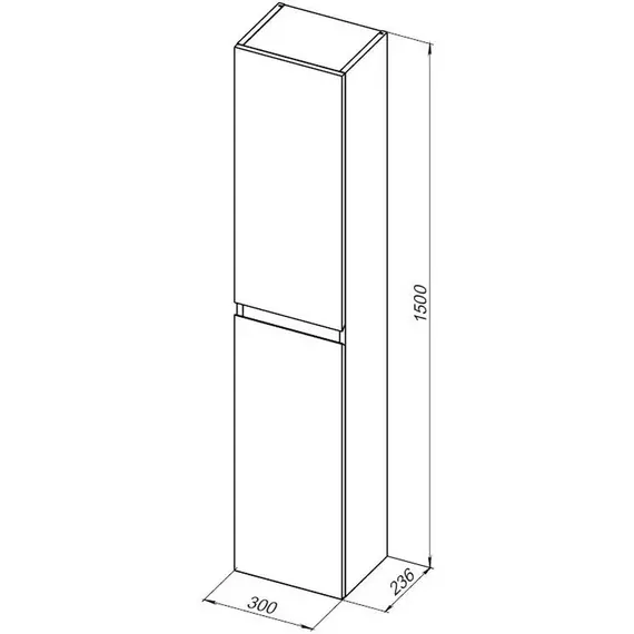 Пенал подвесной Aquanet Нота New 30 см 00335421, белый глянец - фото 7