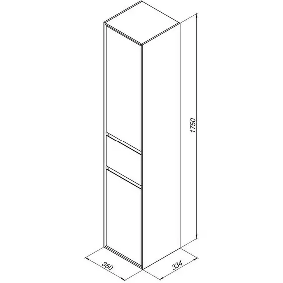 Пенал подвесной Aquanet Милан 35 см 00339957 R, белый глянец - фото 7