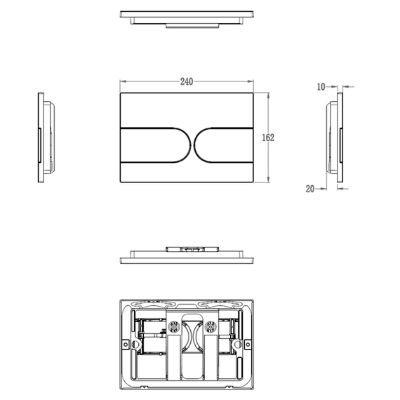 Кнопка смыва Wonzon & Woghand WW-IB233-BG, золото - фото 2