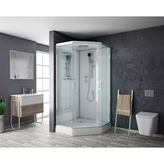 Душевая кабина Niagara Premium NG 6002D-01 100x100 см, хром/прозрачное (безсиликоновая сборка) - фото 7