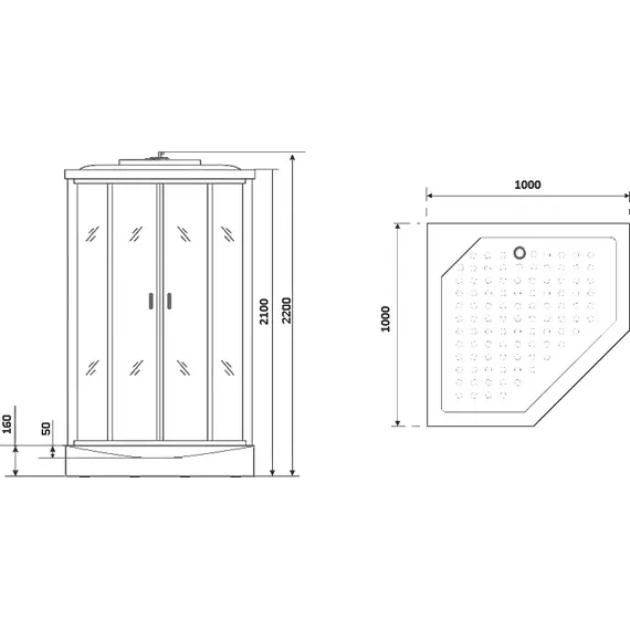 Душевая кабина Niagara Premium NG 6002D-01 100x100 см, хром/прозрачное (безсиликоновая сборка) - фото 8